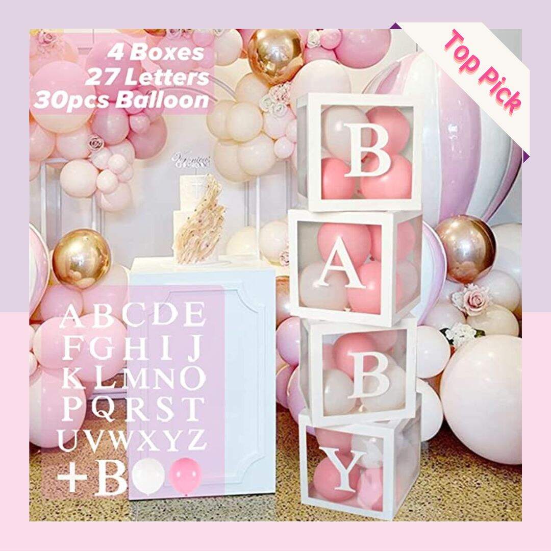 61-piece Baby Shower Decorations Balloons & Boxes Set