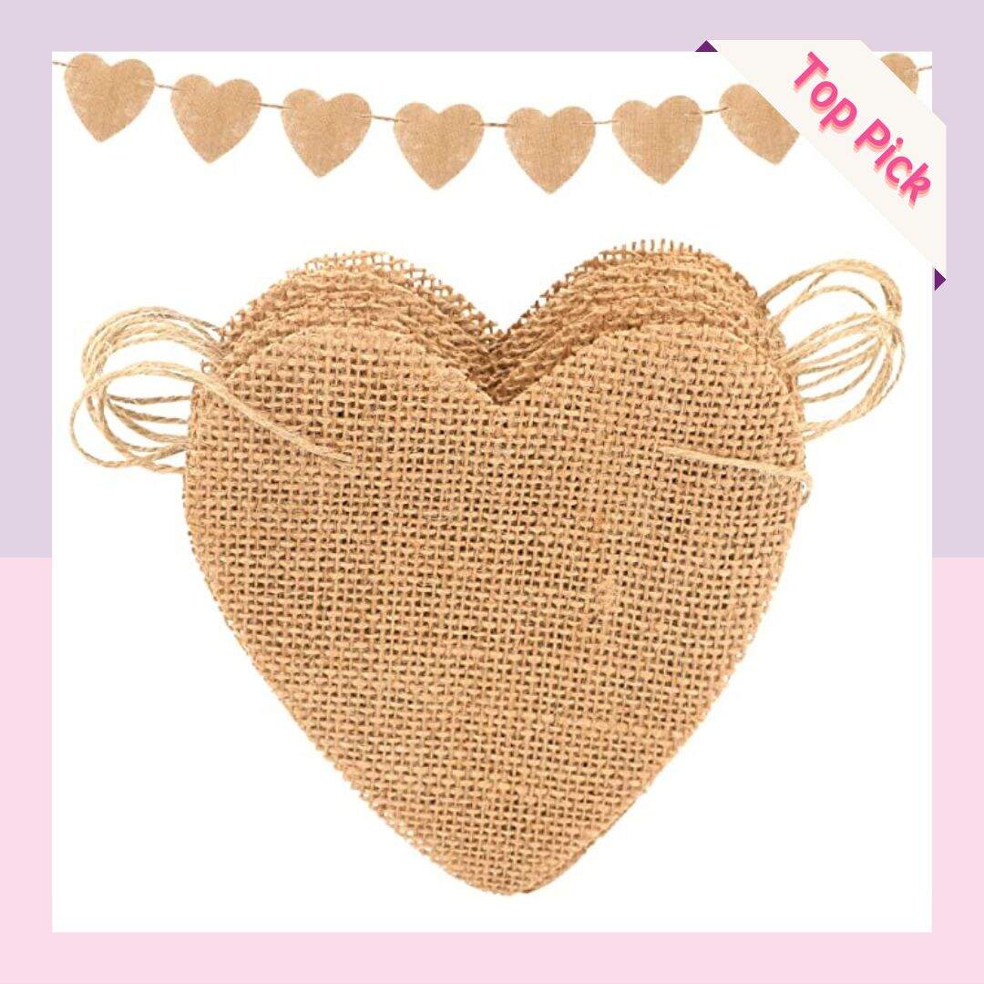 G2PLUS Heart-shaped Burlap Banner