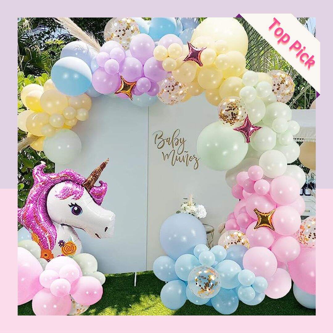 Unicorn Pastel Rainbow Balloon Arch