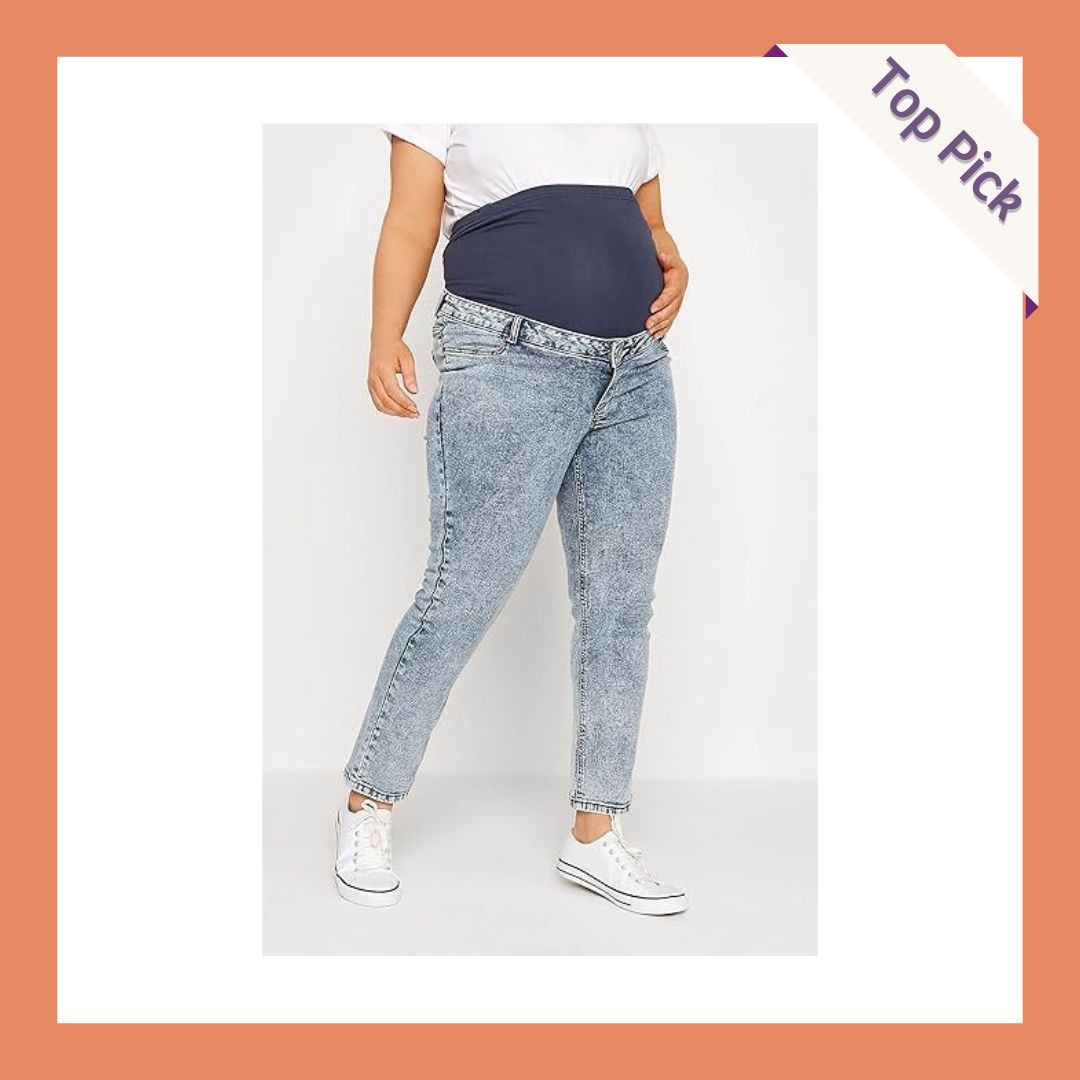 Maternity Curve Bleach Stretch Mom Jeans