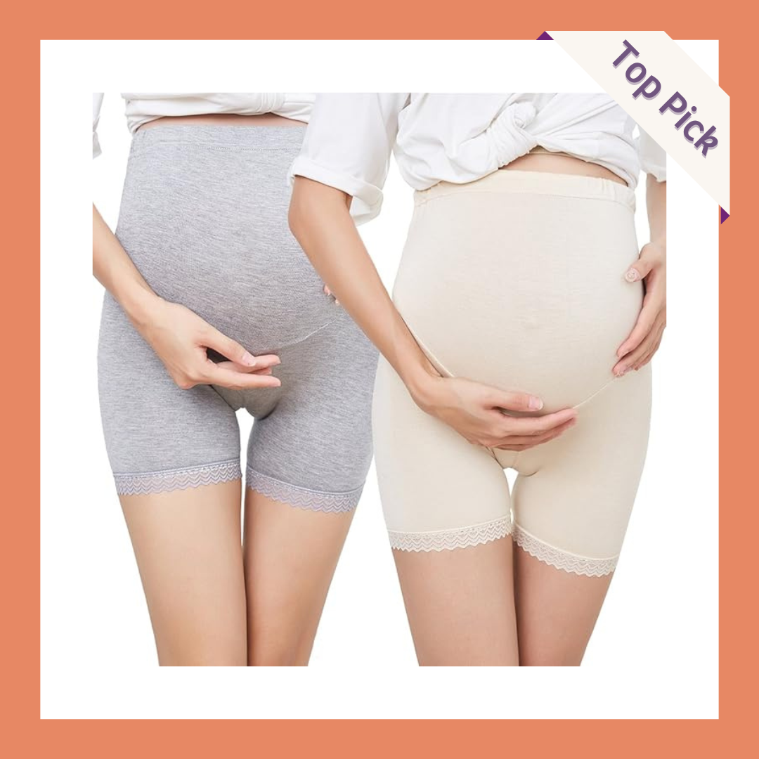 OuYun 2 Pack Women's Soft and Seamless Pregnancy Boyshorts