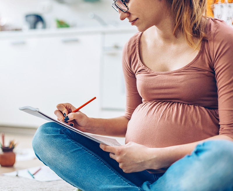 Maternity record pregnant woman