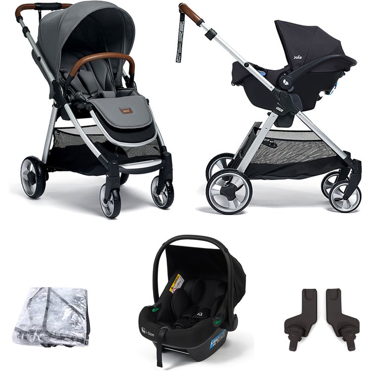 Mamas & Papas Flip XT2 Travel System with Safe Fit i-Size R129 Car Seat - Fossil Grey 