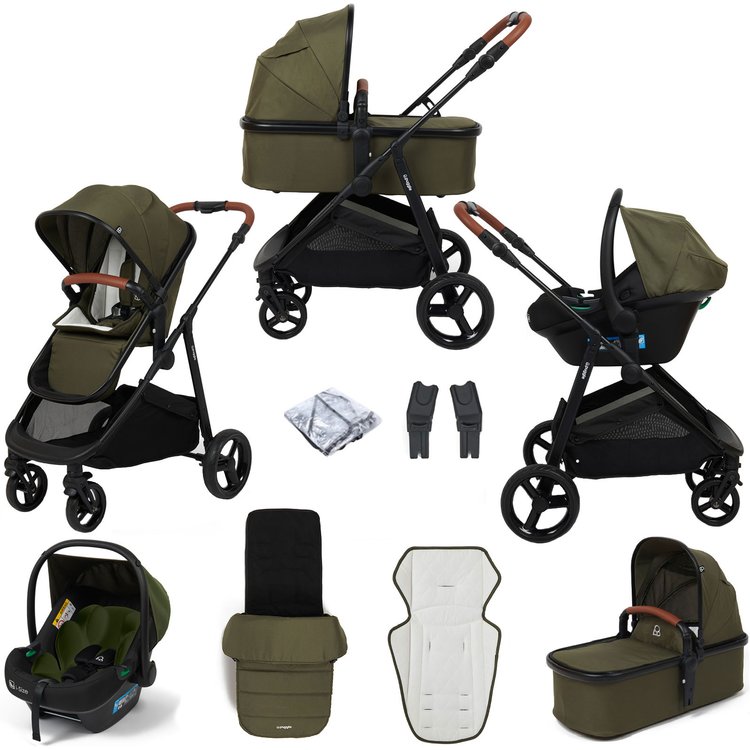 Puggle Minnesota Xt 3-in-1 i-Size Travel System with Matching Footmuff - Forest Green 