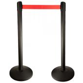 Retractable Belt Barrier Stanchions - Red