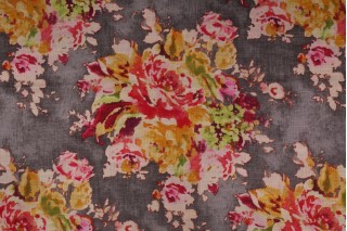 Covington Venus Printed Cotton Linen Drapery Fabric in 948 Charcoal 