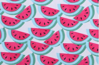 PK Lifestyles Watermelon Printed Cotton Drapery Fabric in Fuchsia 