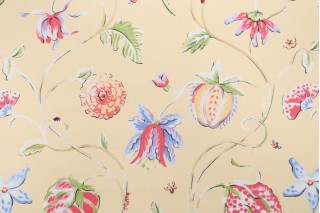 Thibaut Westfield F9157 Printed Cotton Drapery Fabric in Yellow