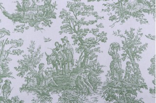 Premier Prints Colonial Toile Printed Cotton Drapery Fabric in Pine 