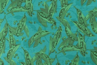 Martha Negley Sweet Pea Digitally-Printed Cotton Craft Fabric in Teal for Free Spirit 