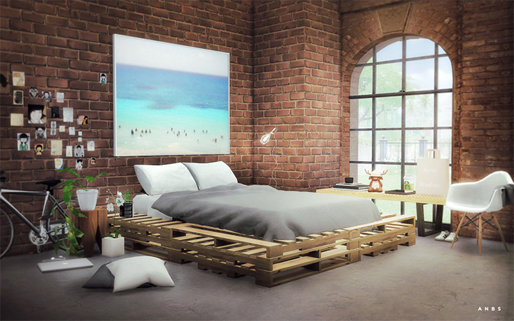 Sims 4 Pallet Bed CC