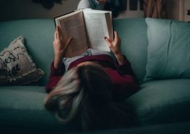 woman reading a book