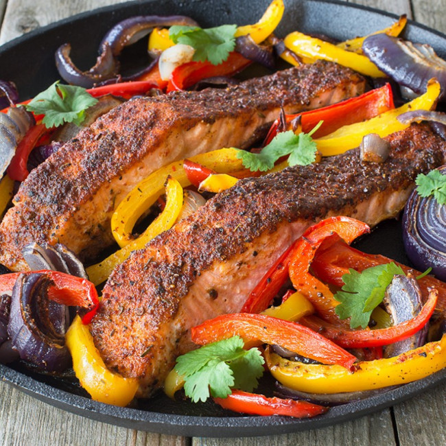 Cajun Salmon Fajitas