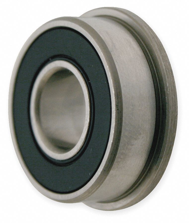 DAYTON Flanged Radial Ball Bearing, Double Sealed, 0.375 in Bore Dia ...