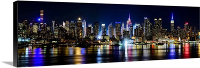 Manhattan Panoramic View At Night