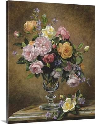 Roses In A Glass Vase