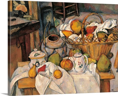 Still life in the Basket, by Paul Cezanne, 1888-1890. Musee d'Orsay, Paris, France