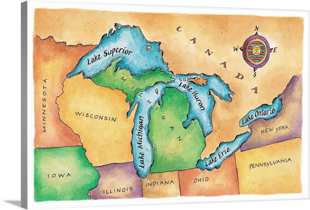 Printable Great Lakes Map