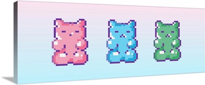 Pink, Blue, Green Pixel Marmalade Gummy Bears