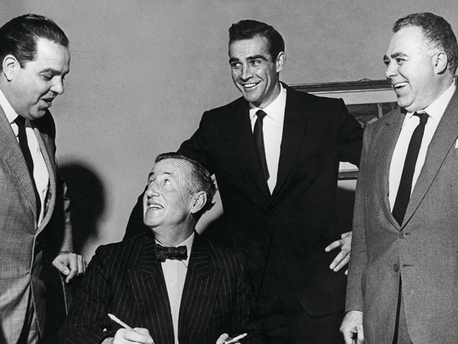 Bond author Ian Fleming with Sean Connery and producers Cubby Broccali and Harry Saltzman in 1961