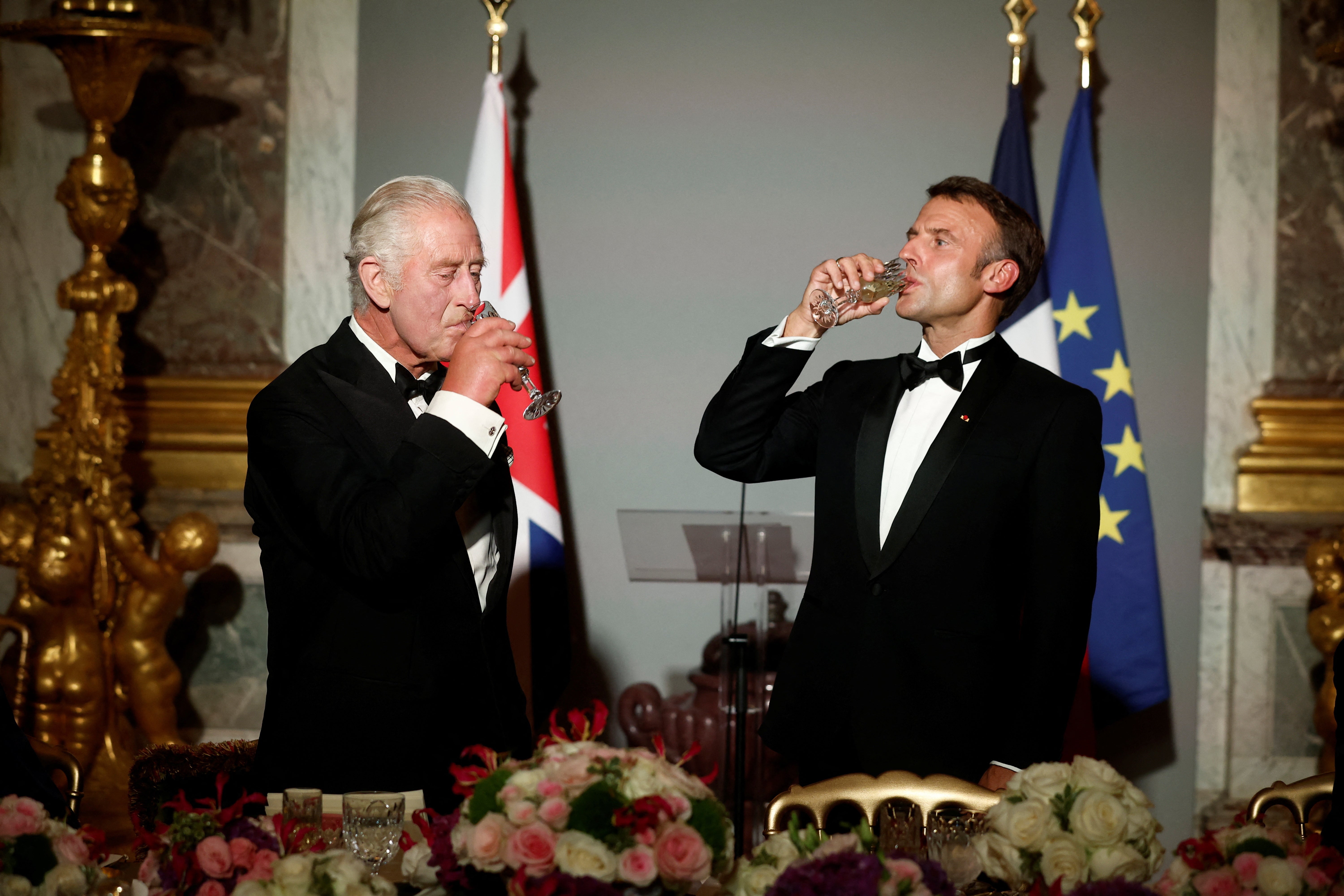 King Charles France visit – Charles and Camilla at lavish state banquet ...