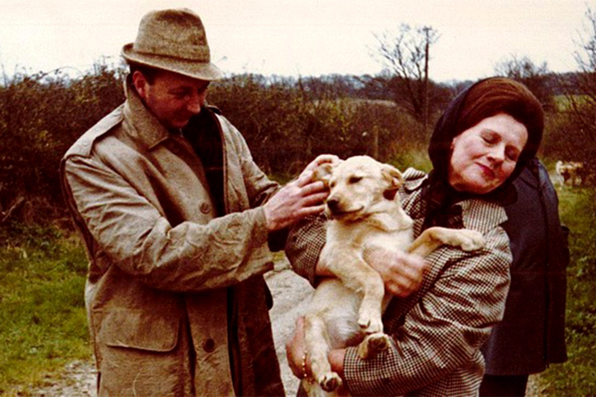 Muriel with her son-in-law Ian Burgess and his dog, Honey