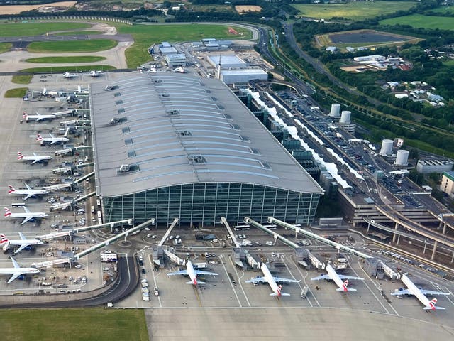 <p>Record-breaking: London Heathrow Terminal 5 as seen from a departing British Airways aircraft</p>