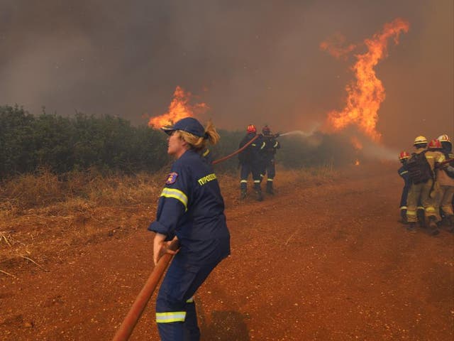 <p>Danger zone: Fighting a wildfire in Greece</p>