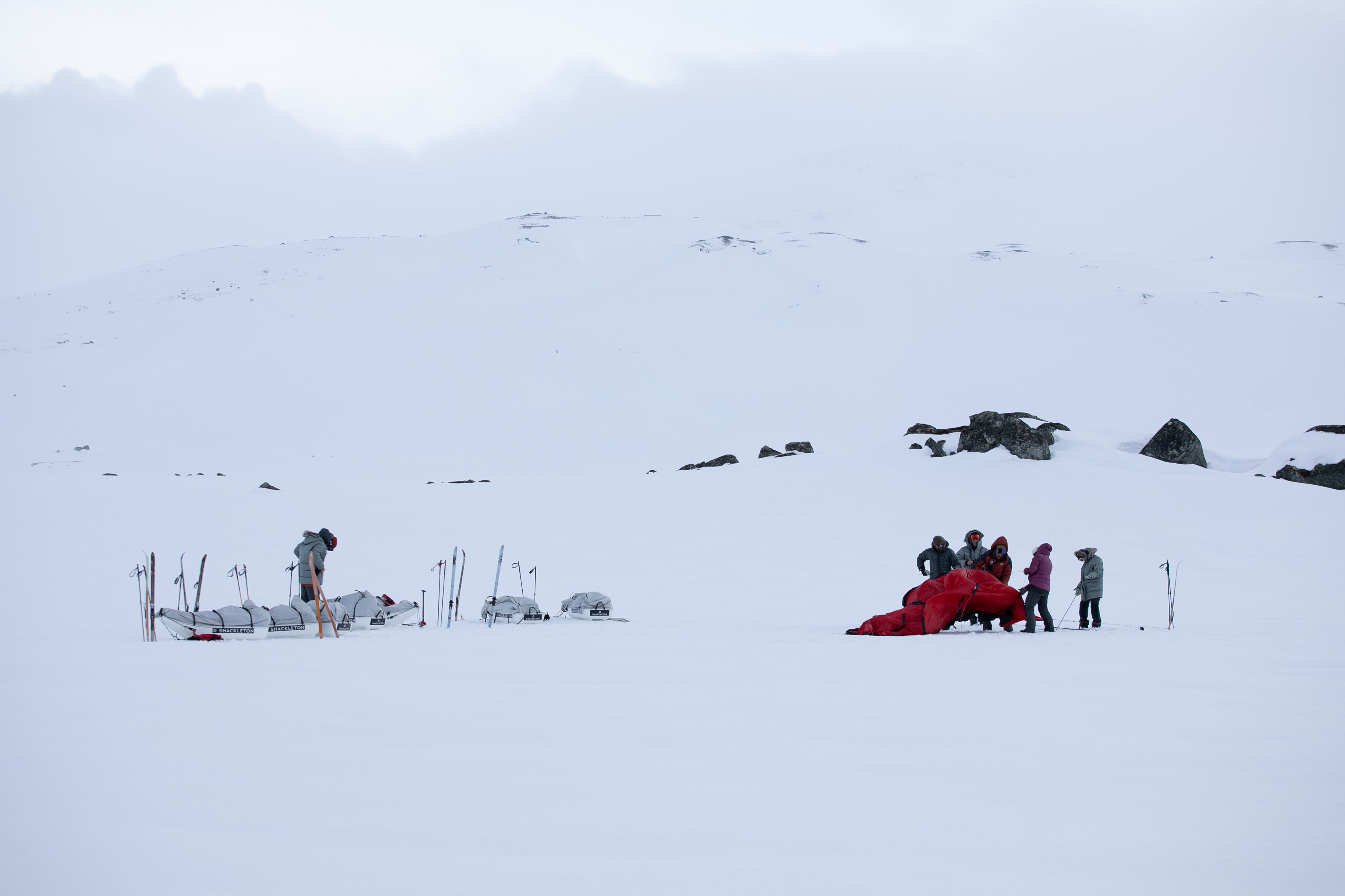 In the Shackleton excursions, mall groups set off from a remote a town into the frozen wilderness