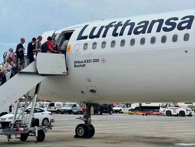 <p>Departing soon? Lufthansa Airbus A321 at Mother Teresa International Airport, Tirana, Albania</p>