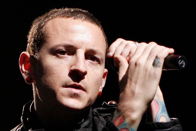 <p>Chester Bennington performing with Linkin Park in LA in March 2008</p>