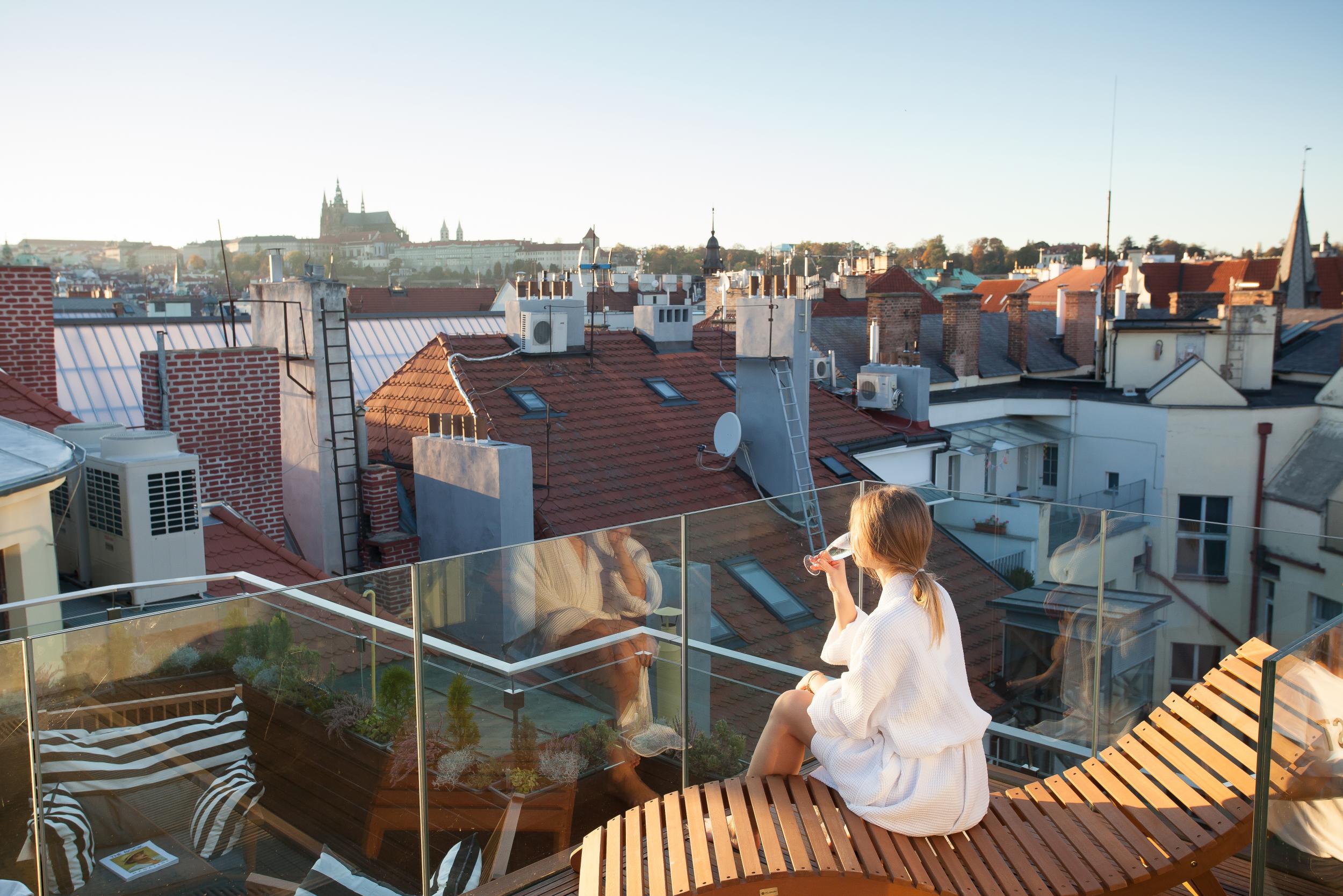 Enjoy city views at The Emblem's rooftop spa