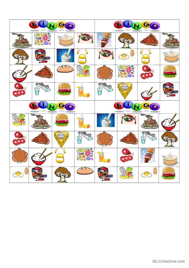 BINGO: Food and Drinks