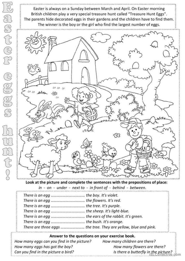 Easter eggs everywere pictur…: English ESL worksheets pdf & doc