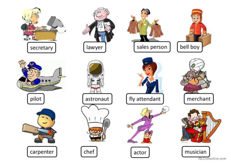 JOBS pictionary (picture dictionary)…: English ESL powerpoints