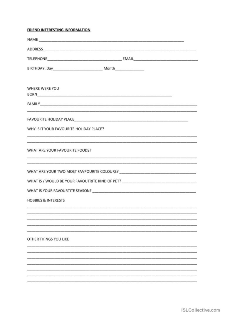 Friend Questionaire icebreaker: English ESL worksheets pdf & doc