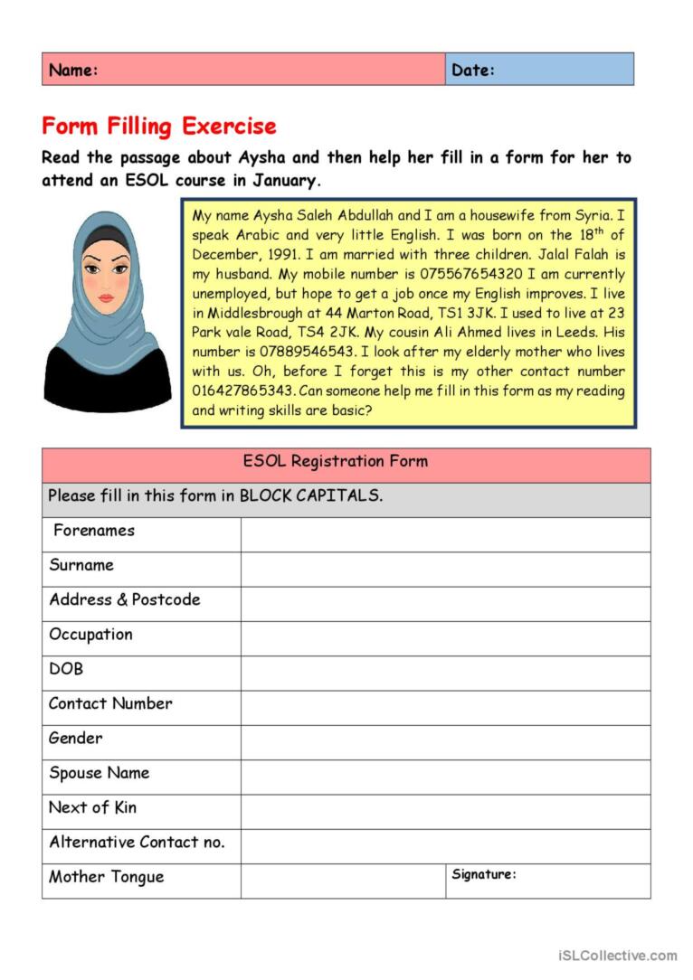 Form Filling Exercise