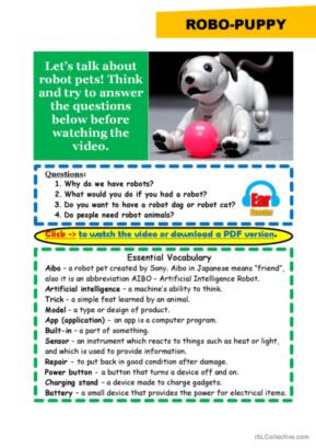 Watch and fill in the gaps - Robot Dog Aibo