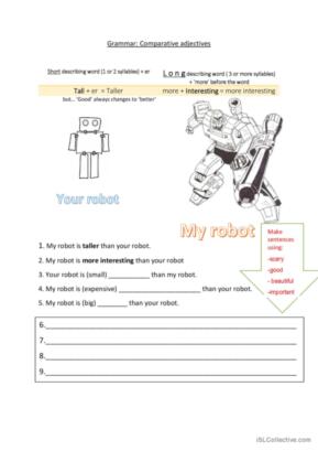 Comparative adjectives: Robots