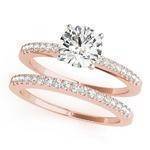 Classic Petite Diamond Bridal Set in Rose Gold