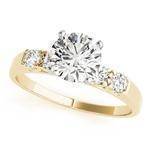 Petite U Prong Diamond Engagement Ring Yellow Gold