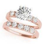 Petite U Prong Diamond Bridal Set in Rose Gold