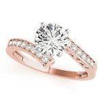 Swirl Diamond Pave Bridal-Set with Filigree in Rose Gold