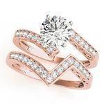 Swirl Diamond Pave Bridal-Set with Filigree in Rose Gold