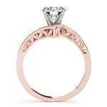 Swirl Diamond Pave Bridal-Set with Filigree in Rose Gold