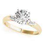 Classic Baguette Cut Diamond Engagement Ring Yellow Gold