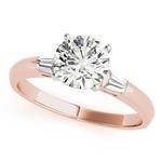 Classic Baguette & Round Cut Diamond Bridal Set in Rose Gold