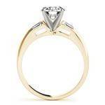 Classic Baguette Cut Diamond Engagement Ring Yellow Gold