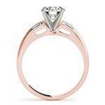 Classic Baguette & Round Cut Diamond Bridal Set in Rose Gold