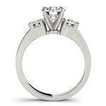 Three Stone Diamond Engagement Ring, Semi Bezel